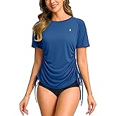 Soothfeel Women's Swim Shirt UPF 50+ Short Sleeve Rash Guard SPF UV Sun Protection Swimming Swimsuit Bathing Suit Top Only