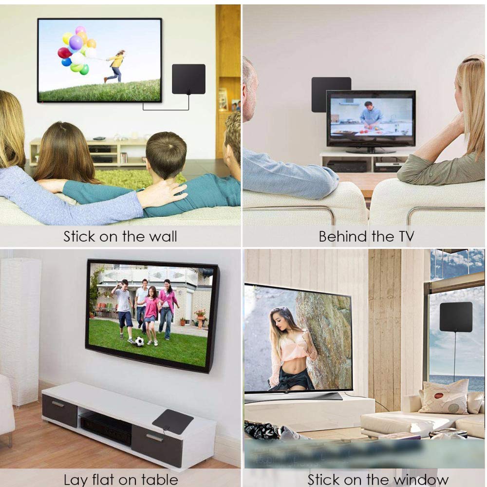 HD Digital TV Antenna 【2018 UPGRADED】 Amplified HD Digital TV Antenna with Long 60-80 Miles Range Support 4K 1080p & All Older TV\'s for Indoor with Powerful HD TV Amplifier Signal Booster - 16ft Cable