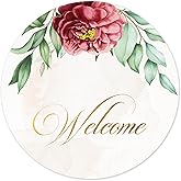 Mobiusea Creation Red Floral Welcome Stickers | 2 inch | Gold Foil | 60pcs Waterproof Welcome Bag Stickers for Wedding, Bridal Shower, Birthday, Baby Shower, Party Gift Bags
