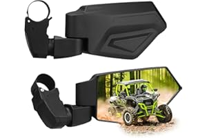SHEJISI UTV Mirrors,The Spring Back Feature Allows Easy Reset After Fold,2025 New SXS Mirrors Side View for 1.5"-2.0" Roll Cage,Compatible with Polaris RZR,Can Am X3,Kawasaki Mule KRX,Honda Pioneer
