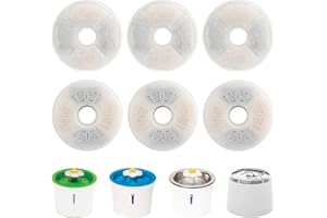 WEZEBEL 6 Pack Cat Water Fountain Filters for Catit, Triple Action Replacement Filters for Catit Flower Fountain and Catit Stainless Steel Fountain