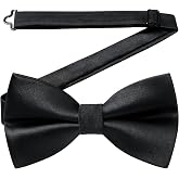 HISDERN Bow Ties for Men Pretied Bowties Classic Formal Business Bow Tie Adjustable Tuxedo Bowtie for Wedding Party