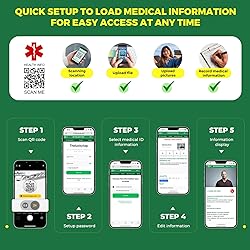 Theluckytag Upgraded QR Code Medical ID Bracelets