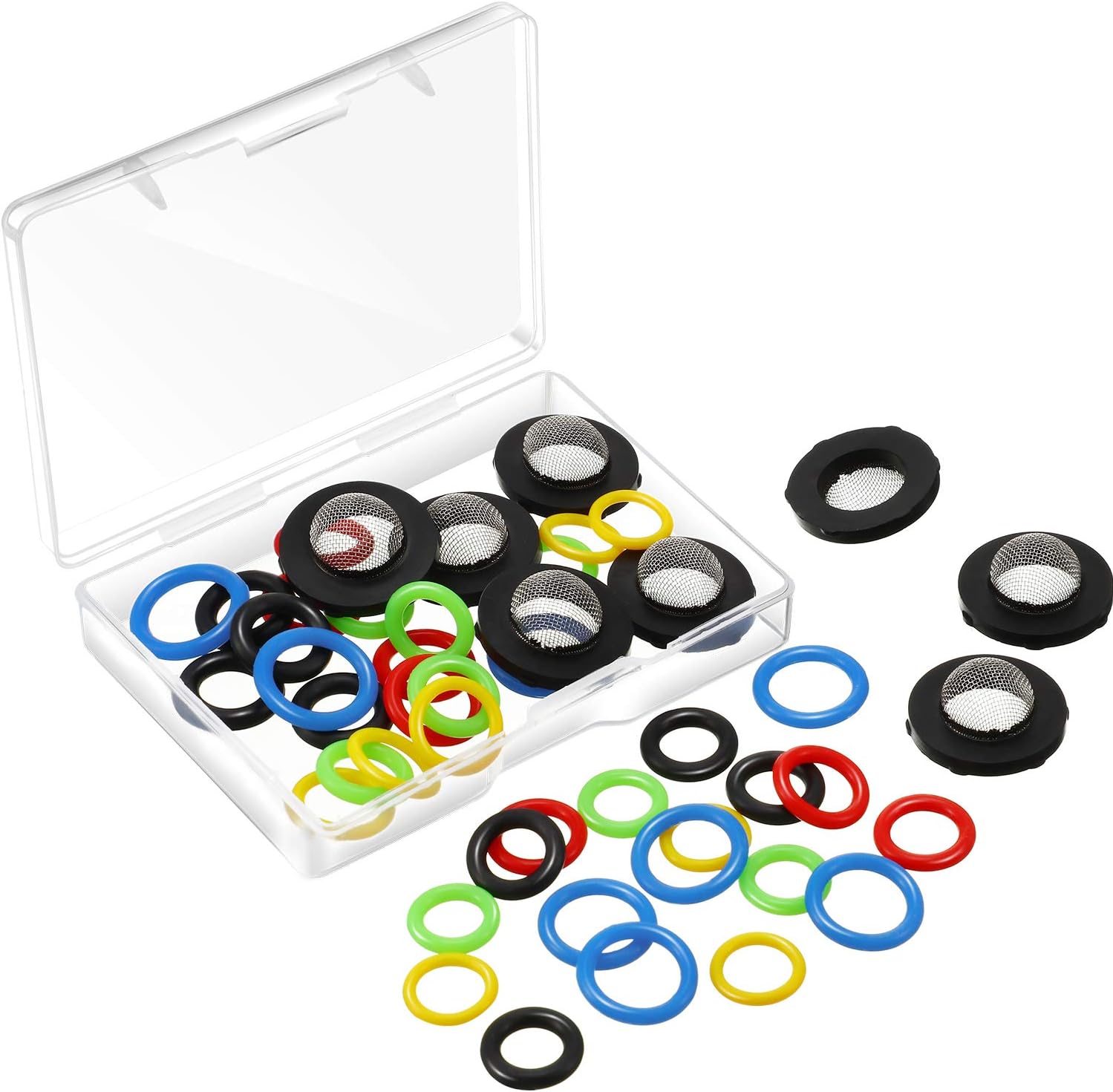 48 Pieces O-Ring Power Pressure Washer Kit 6 Sizes Sealing Stainless Steel Filter for Power Pressure Washers Pump, Hose, Gun - Image 3