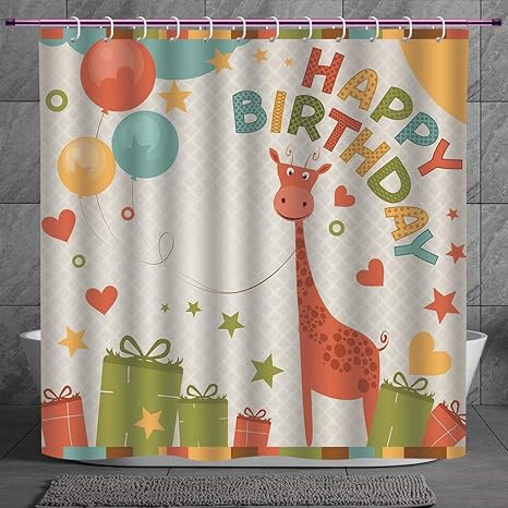 Decorative Shower Curtain 2 0 Birthday Decorations For Kids Old