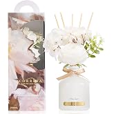 Cocorr&iacute;na Clean Linen Flower Reed Diffuser Set, 6.7oz Home Fragrance with Sticks, Long Lasting Scented Diffuser for Bathroom, Bedroom, Living Room &amp; Shelf Decor