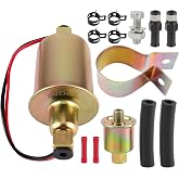 AUTOKAY Universal 6 Volt Electric Fuel Pump w/Installation Kit | Inline Type 5-8 PSI 5/16 Inlet &amp; Outlet Compatible with Carbureted Models E8011 SP1124