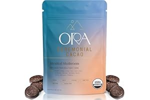 ORA PURE CEREMONIAL CACAO ORA Ceremonial Cacao - Mystical Mushroom - Organic 100% Cacao with Lion's Mane, Reishi, Chaga - Adaptogenic - Ethical - High Flavanol - Unsweetened - Heavy Metals Tested - 8oz