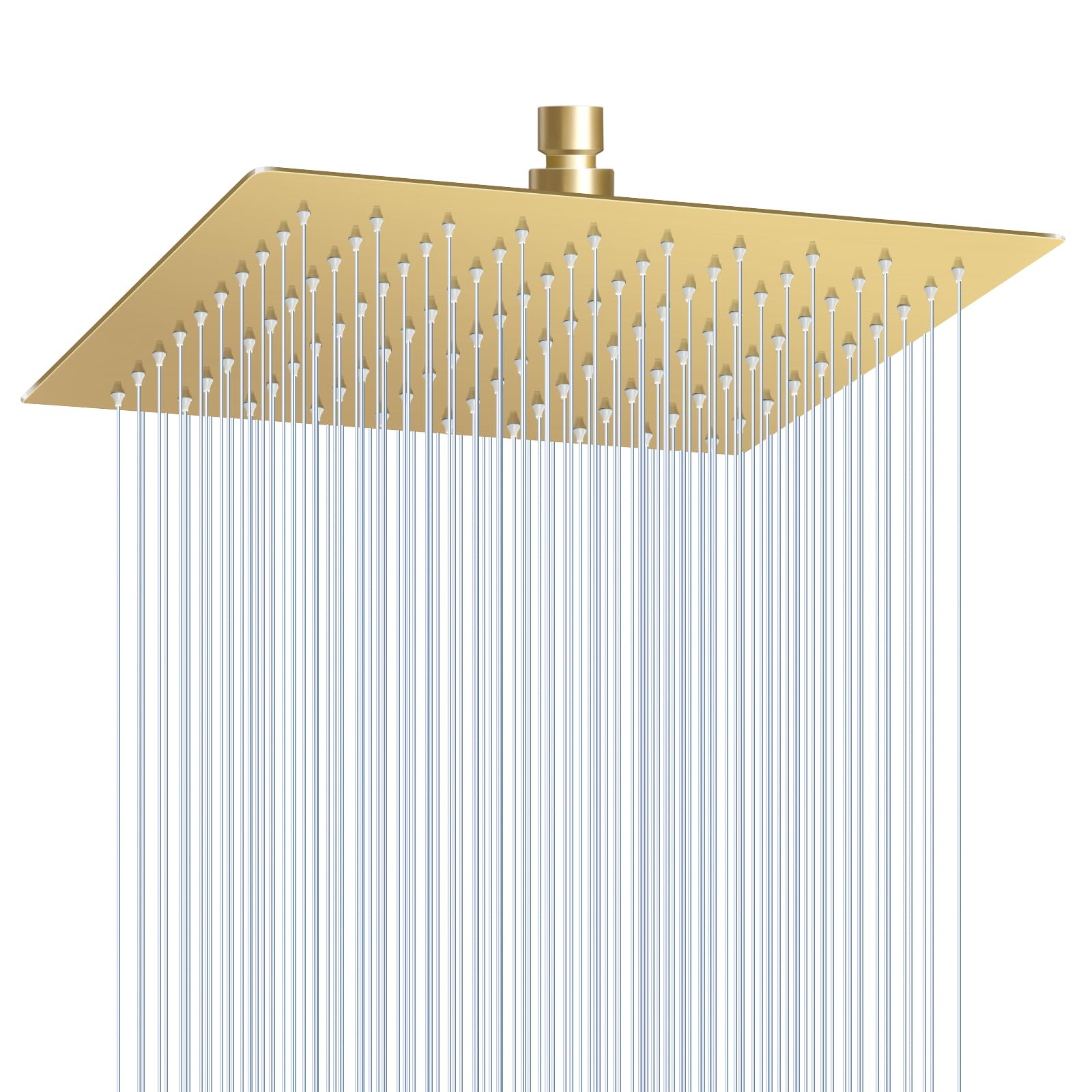 Photo 1 of KINLIV 10 Inch Gold Rain Shower Head - All Metal Stainless Steel 304, Ultra Thin Design, Modern Bathroom Square Rainfall Showerheads - Full Body Coverage Bath Shower
