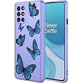HTXWXJC Phone Case for OnePlus 8T Case, OnePlus 8T Plus/OnePlus 9R KB2007 LE2101 Case Shockproof Flexible Bumper TPU Soft Case Butterfly Pattern Phone Cover for OnePlus 8T Purple Butterfly