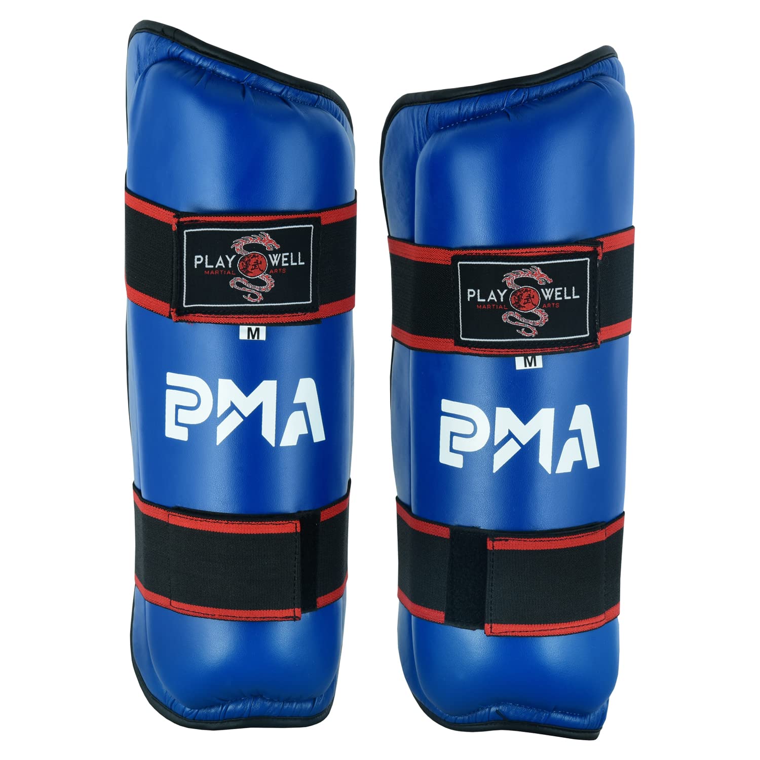 Elite Semi Contact Kickboxing (Karate, Kung Fu, TKD) Shin pads Protectors - Blue (Small)