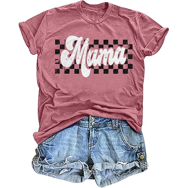 Funny "Mama" Graphic T-Shirt For Women - Letter Print, Short Sleeve, Casual Mom Life Tee - View #6