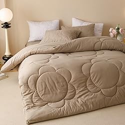 Cottonight Khaki Sunflower Comforter Set King