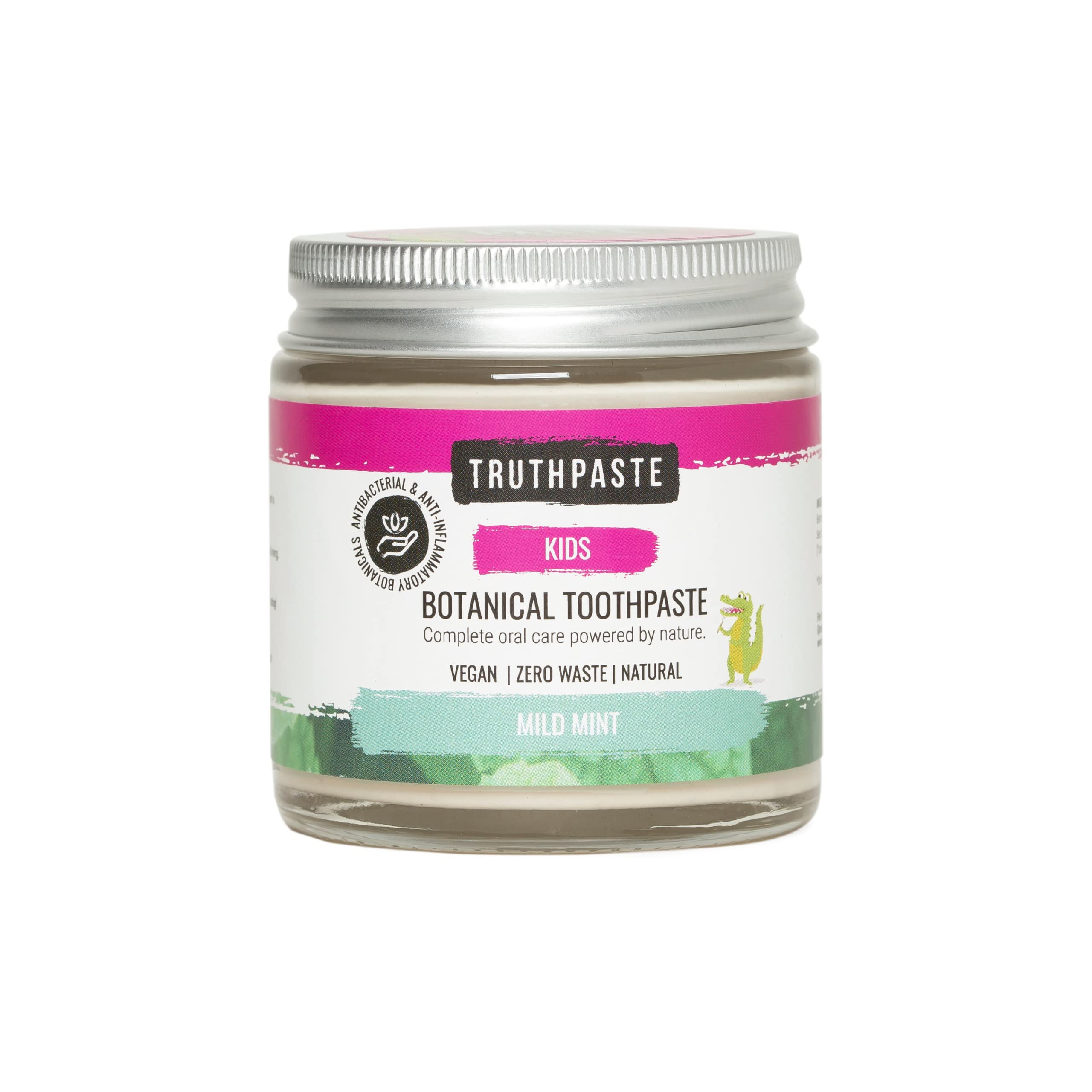 TRUTHPASTE Kid’s Children’s Natural Zero Waste Toothpaste (Mild Mint 100ml) Eco Friendly & Plastic Free, Mint Free with Coconut & Aloe Vera. Fluoride Free, SLS Free. for Babies, Toddlers, All Ages
