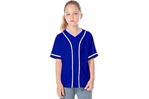 Icibgds Kids Baseball Jersey Button Boys T-Shirt Trendy Hip Hop Girls Black and White Short Sleeve Tshirt