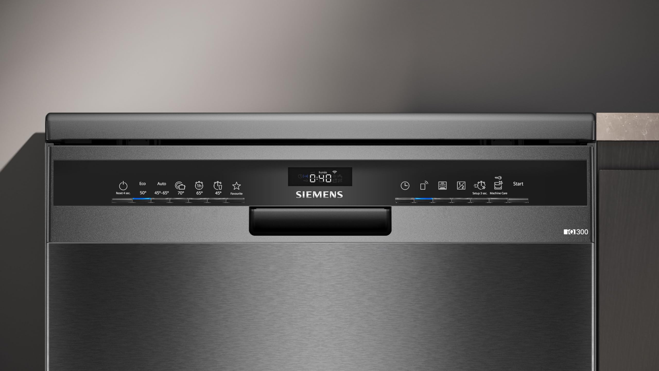 Siemens SN23EC03ME iQ300 Freistehender Geschirrspüler, 60 cm breit, varioFlex-Korb und varioSchublade, varioSpeed Plus, Favoritentaste, autoOpen dry, aquaStop, iQdrive, Home Connect 3