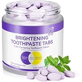 Toothpaste Tabs 150pcs, Purple Toothpastes for Teeth Whitening, Nano Hydroxyapatite, Flouride Free Toothpaste Tablets, Peppermint Flavored Strengthen Teeth, Eco &amp; Travel Friendly