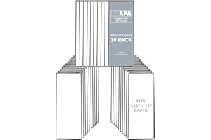 Ilyapa 30 Pack of Menu Covers 4.25 x 11 - Single Page, 2 View, Restaurant Menu Covers, 4.25x11 Clear Plastic Sleeves, Transparent Viewing Surfaces