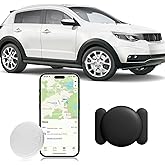 ZITTZ Tracker Device for Vehicles, Mini Hidden Car Tracker with Magnetic Case, No Monthly Fee Car Locator Work with Apple Fin