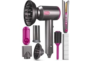 ZFSZSY Hair Salon Toys for Girls, Beauty Salon Playset for Girls, Kids Pretend Hair Blow Dryer Styling Kits Curling Iron Dresser Barber Playset for Little Girl Toddlers with Sound