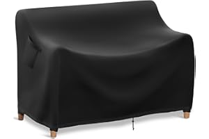 ADBAOBO Outdoor Furniture Cover, Patio Furniture Covers Waterproof, Outdoor Couch Loveseat 2-Seater Sofa Bench Table Cover Heavy Duty 900D with Air Vent and Handles, 53" W x 26" D x 35" H, Black