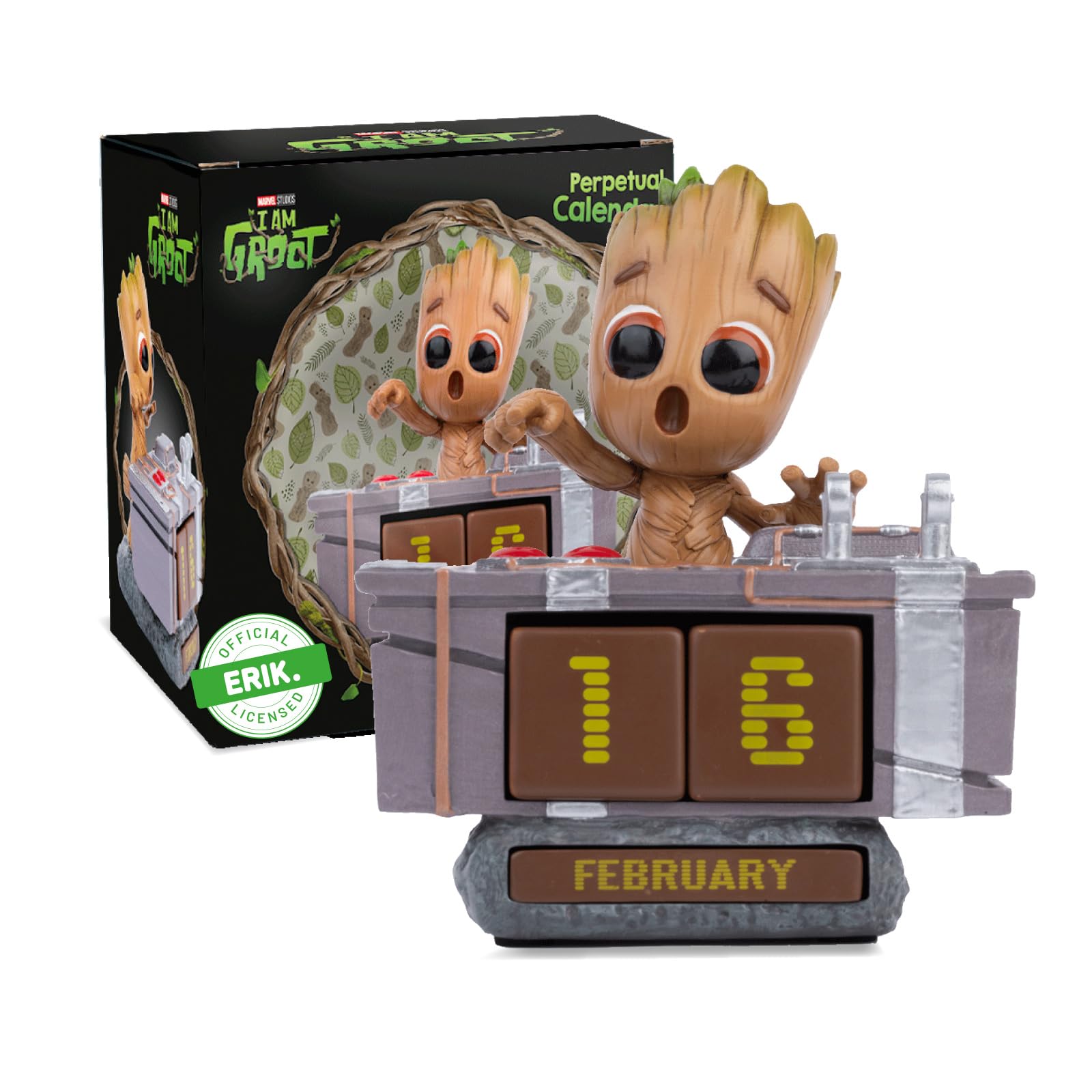 Grupo Erik Perpetual Calendar - Marvel Groot Gifts | Desk Calendar, Home Office Desk Accessories, Home Decor Accessories | Guardians Of The Galaxy Merch, Marvel Gifts