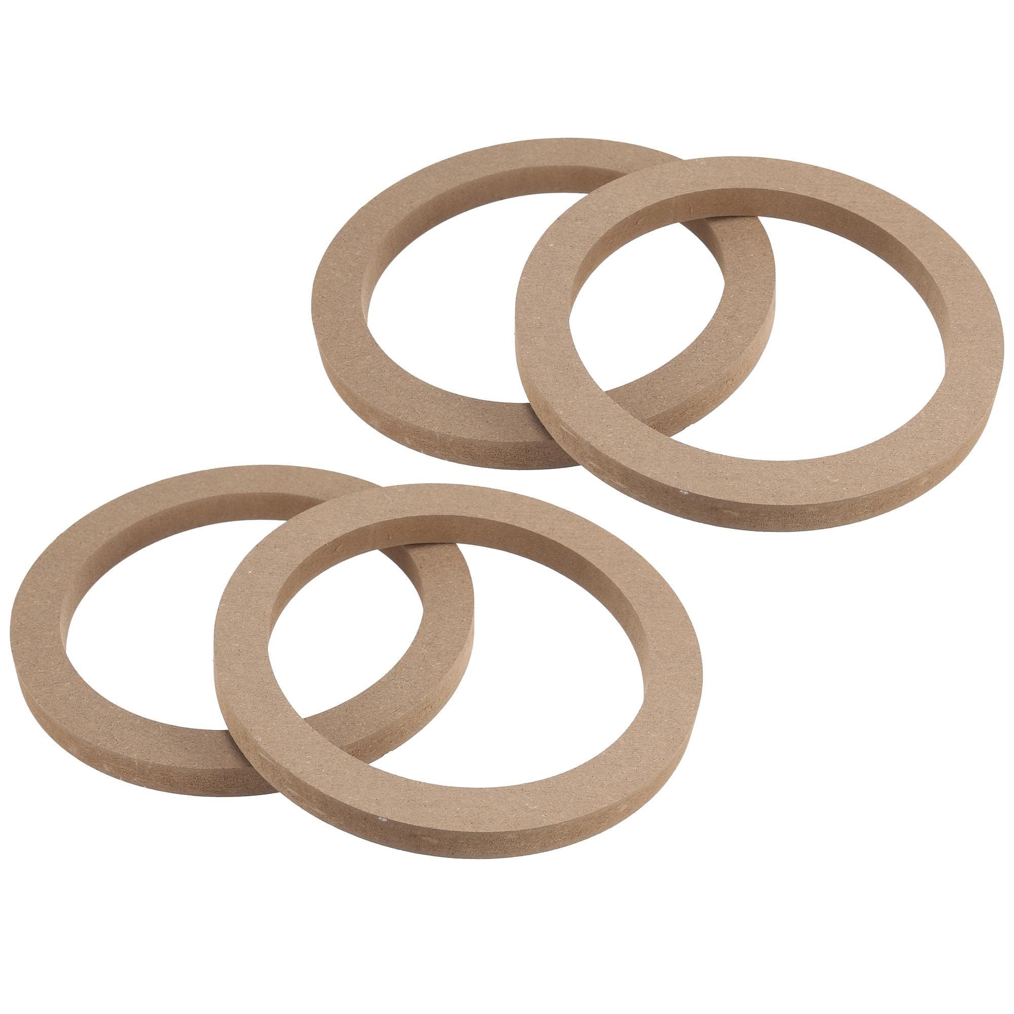 MACHSWON 4Pcs Car 6.5 Universal Wooden Car Speaker Subwoofer Mounting Spacer Rings Adapter Bracket Holder Plate