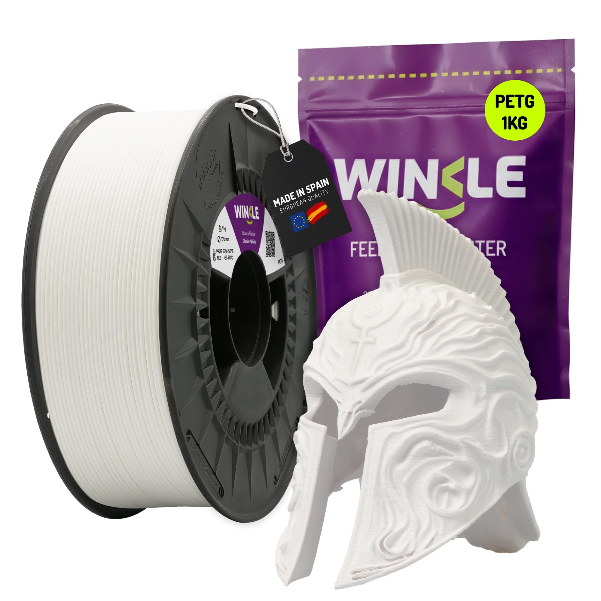 Winkle Petg Filament 1.75mm Ice White Filament for 3D Printing Spool 1000kg — image 1