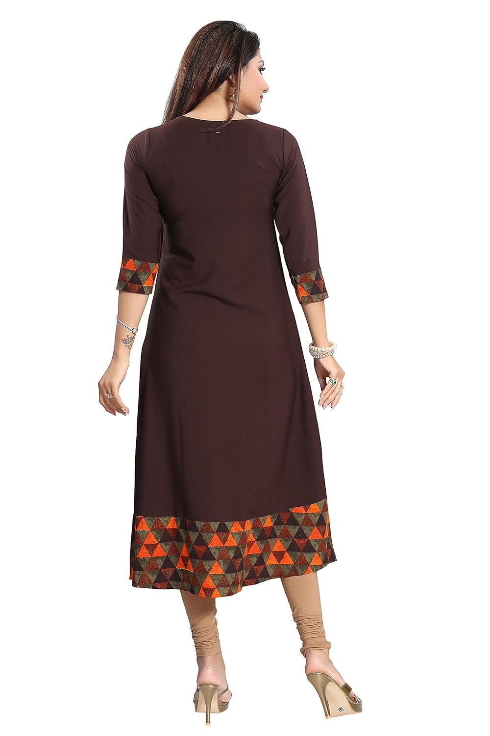 alc creations women's faux crepe a-line kurti