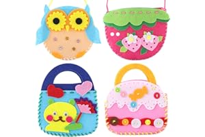 YOHELLY 4 Pcs Toddler Arts and Crafts, Craft Kits for Sewing Sets, Preschool Educational Toys Sewing Craft Kits for Kids DIY Art Craft Hand Play Set