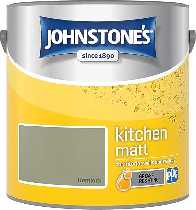 Johnstone's Kitchen Paint Hemlock Matt Finish 2.5L Grease Resistant 12m2