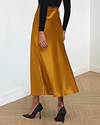BTFBM Long Satin Skirts for Women Summer Spring