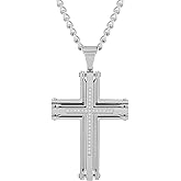 Men's Diamond Cross Riveted Stainless Steel Pendant Collection Choice of Colors