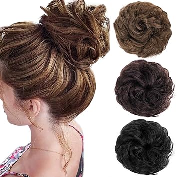 Amazon Com Sue Exquisite Human Hair Scrunchie For Women Messy