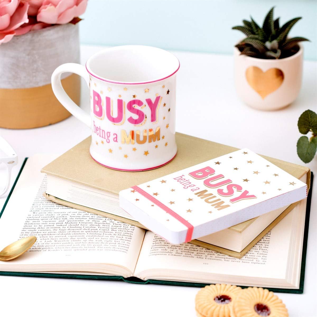 Sass & Belle Busy Being A Mum Pocket Notepad, White/Gold - Image 3