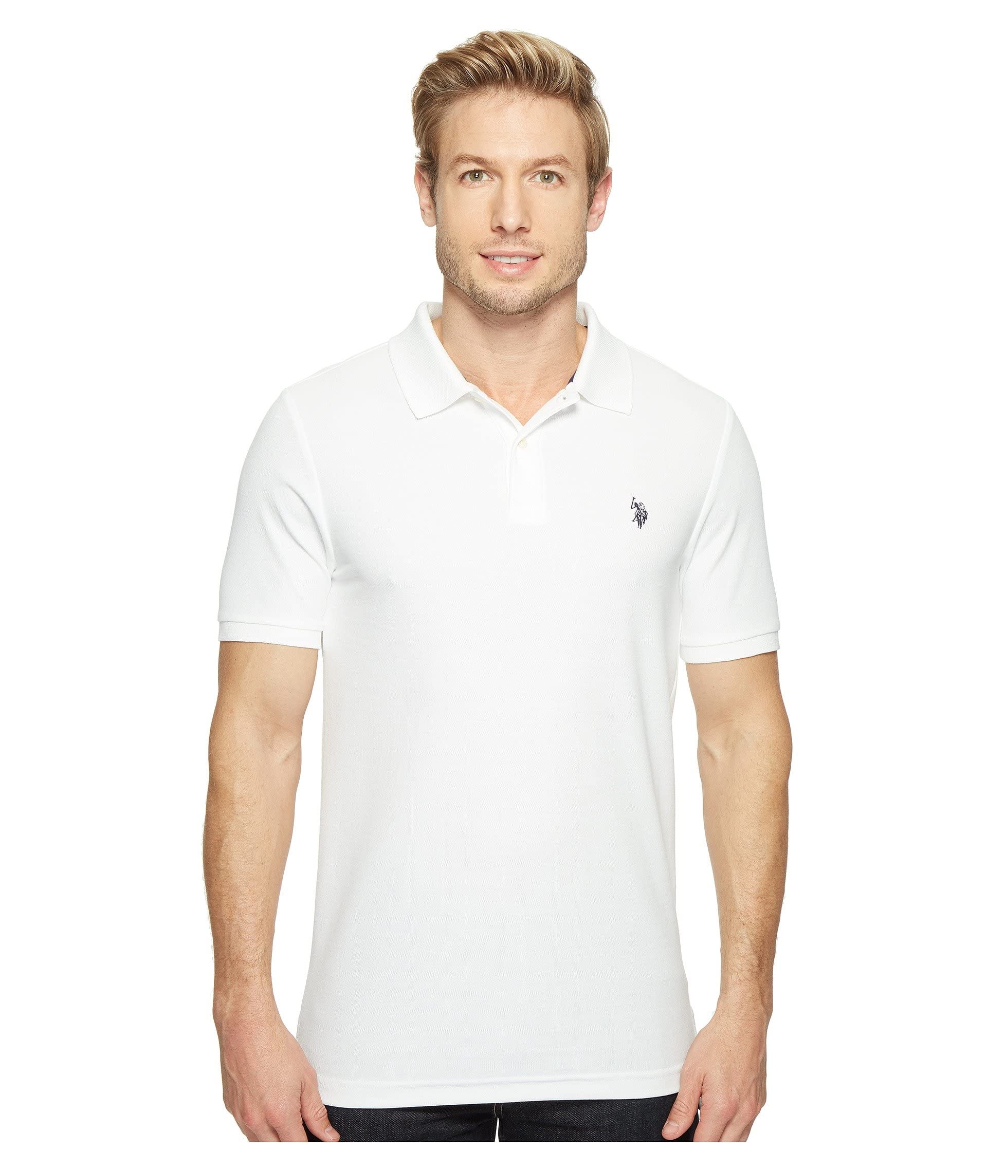 U.S. Polo Assn. Men's Ultimate Pique Polo, White, M