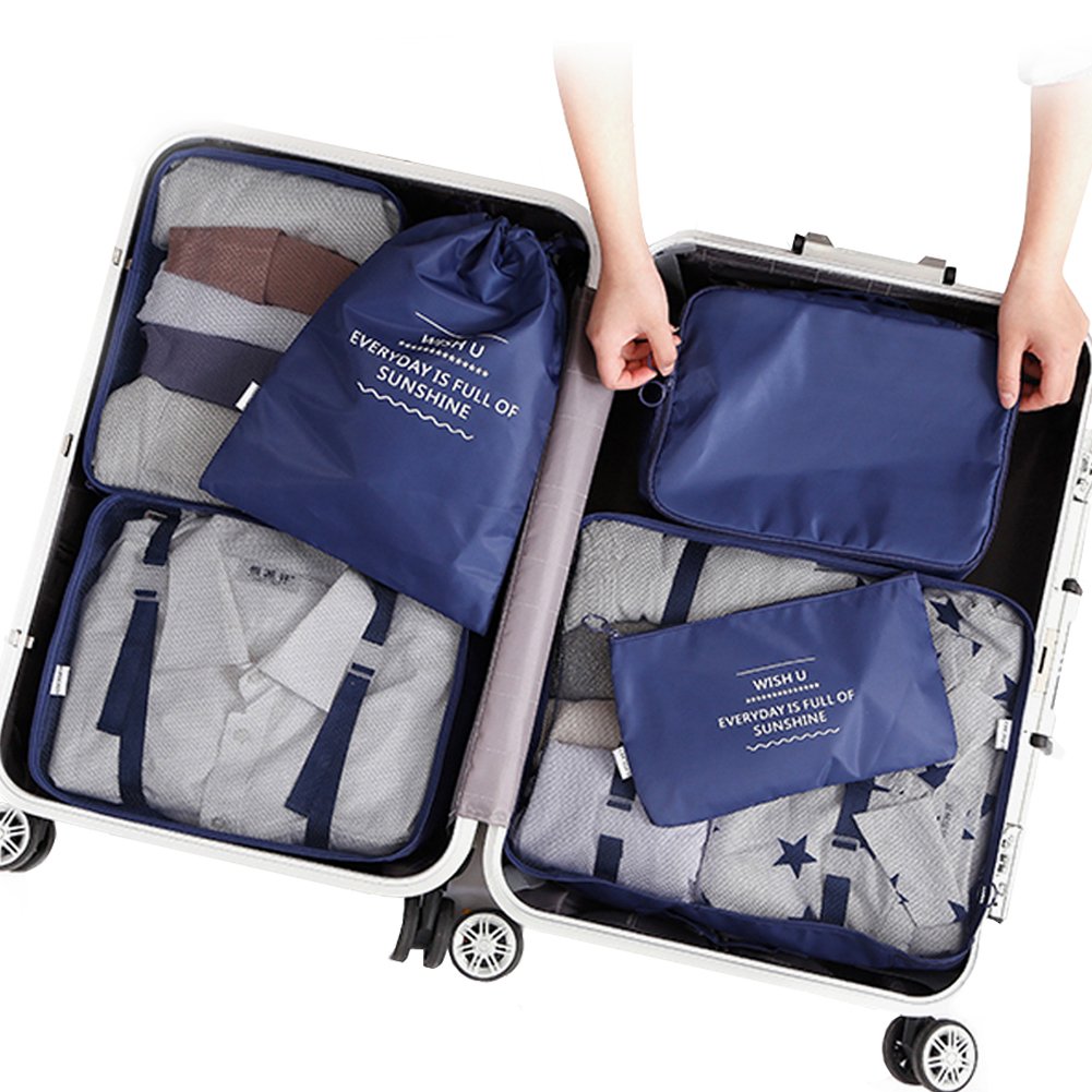 PROMUN Travel Packing Cubes, 6 Set Luggage Organizer with Laundry...