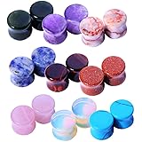 18PC Stone Ear Plugs Double Flare Saddle Stretching Gauges Expander 8G-16mm