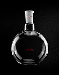 QWORK Glass 1000ml Single Neck Flat Bottom Boiling