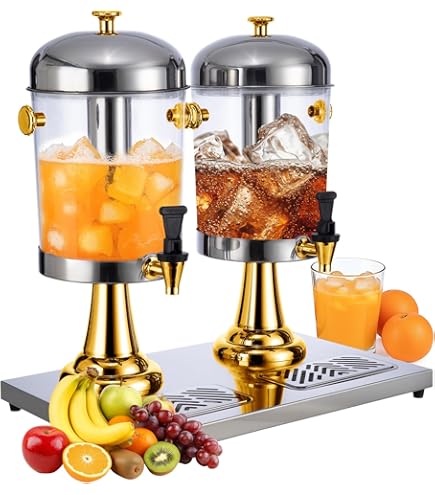 Image of WELKOR Hot and Cold Beverage Dispenser with Stand, 1.58 Gallon All-in-One Commercial Drink Dispenser with Ice Core&Stainless Steel Drip Trays for Parties, Beer Bar, Coffee (2 Head-1.58 GAL, SILVERThe WELKOR Dual Beverage Dispenser Review: Built for Busy Parents and Backyard Chaos