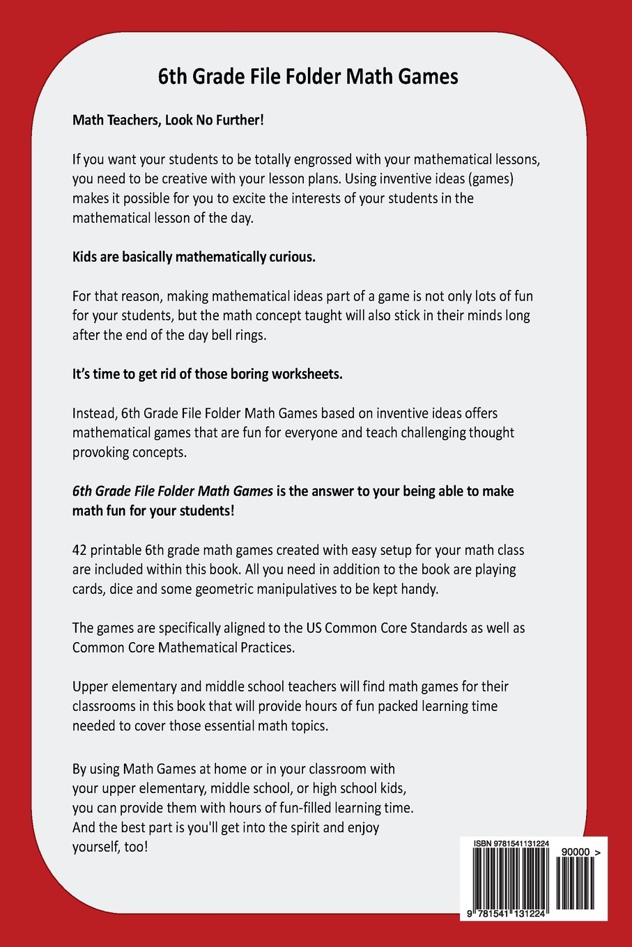 amazon com 6th grade file folder math games 6th grade math games 9781541131224 holladay justin books