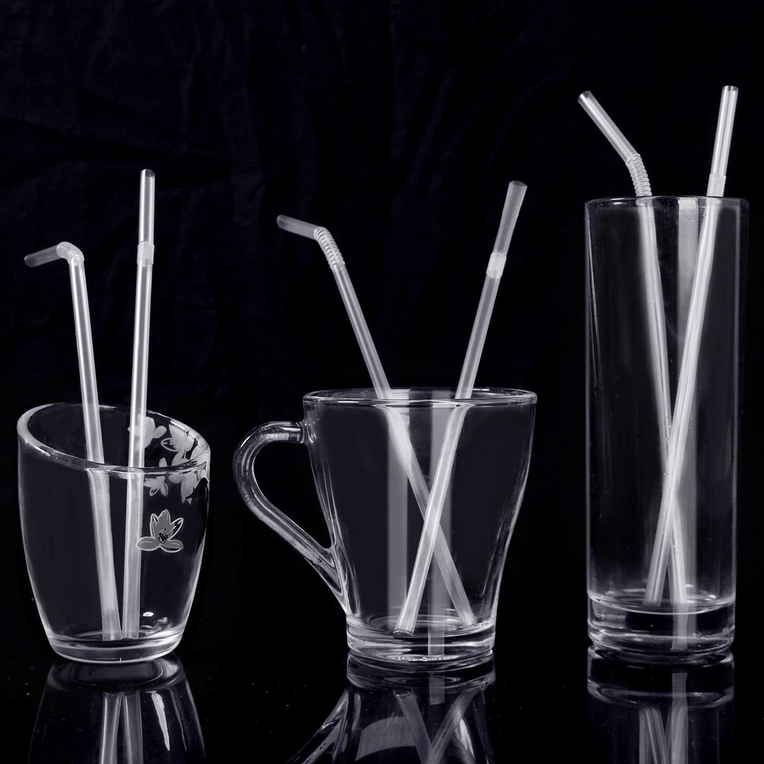 VEHHE Plastic Straws Disposable Drinking Straw Individually Wrapped 330-Pack,BPA Free - Restaurant Style Disposable Straws, Bulk Set.: Health & Personal Care