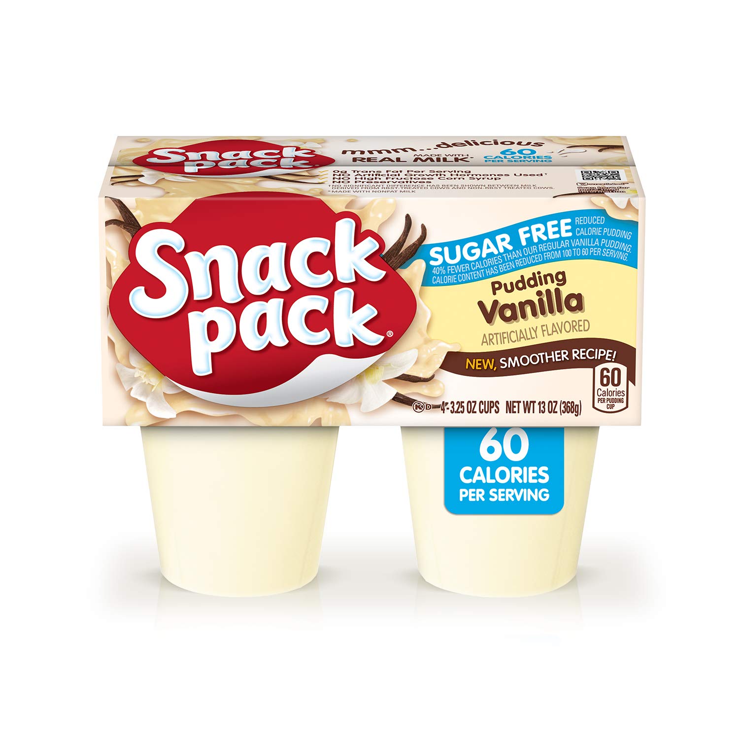 Amazon Com Snack Pack Sugar Free Vanilla Pudding Cups 4 Count 12 Pack Grocery Gourmet Food