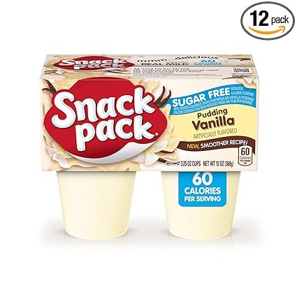 Amazon Com Snack Pack Sugar Free Vanilla Pudding Cups 4 Count 12 Pack Grocery Gourmet Food