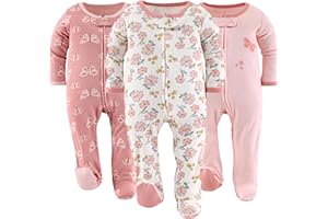 The Peanutshell Baby Girl Sleepers, Sleep and Play Footed Baby Pajamas for Girls, Baby Pjs, Newborn, 0-3, 3-6, 6-9 Months