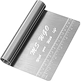 Pro Dough Pastry Scraper/Cutter/Chopper Stainless Steel Mirror Polished with Measuring Scale Multipurpose- Cake, Pizza Cutter - Pastry Bread Separator Scale Knife