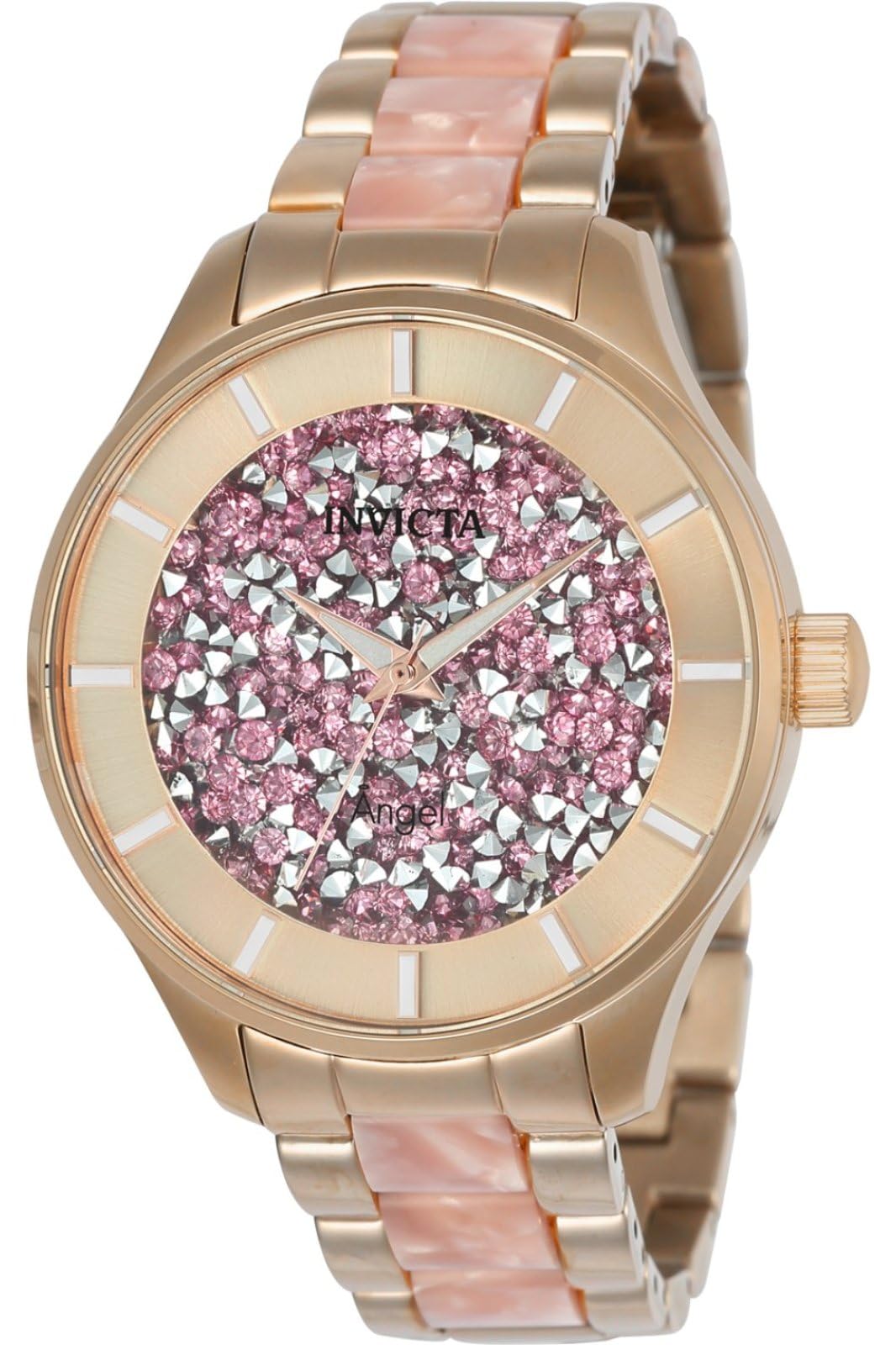 Invicta Angel 24663 Women's Watch - Waterproof - Analogue - Quartz Movement - stainless steel with Pink dial - 40mm