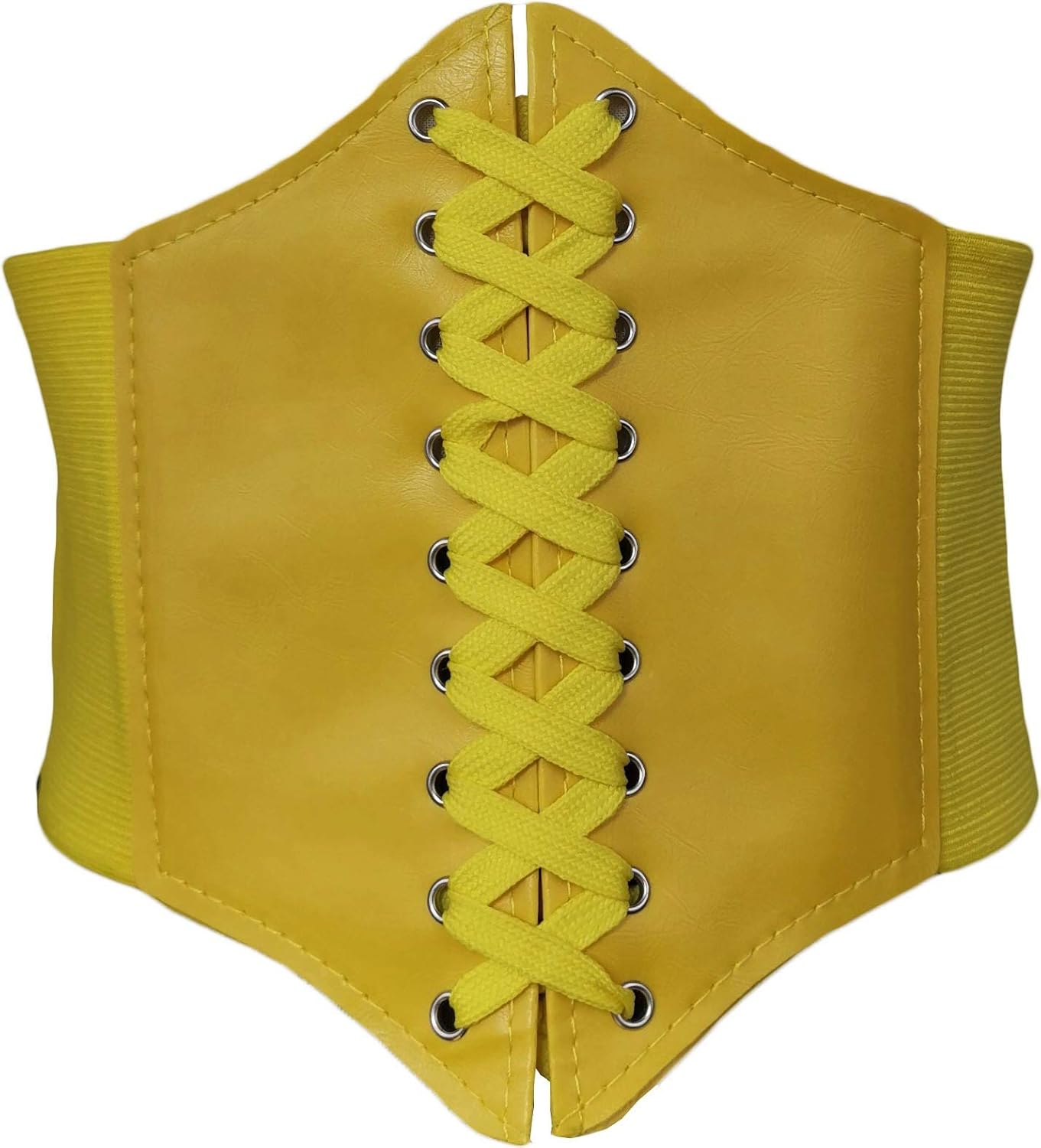 HOEREV Women Girls Elastic Wide Band Elastic Tied Waspie Corset Waist Belt Bustiers Halloween Corsets Size XS-XXXL at  Women’s Clothing store