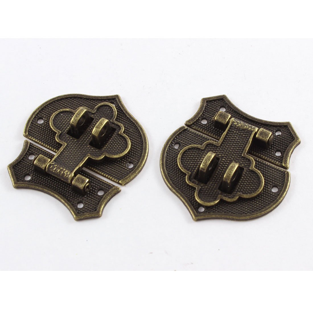 Sourcingmap 41mmx40mm Vintage Style Heart Shape Box Staple Hasp Catch Latch 2pcs