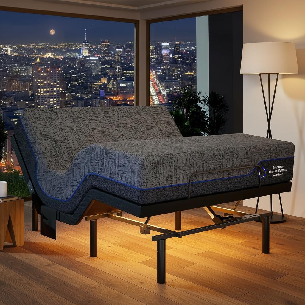 Photo 1 of ***MATTRESS ONLY*** Marsail NS0 Twin XL Adjustable Base with Mattress Set,Dual Motor Frame + 14" Cooling Gel Memory Foam Mattress, Wireless Remote, CertiPUR-US Certified